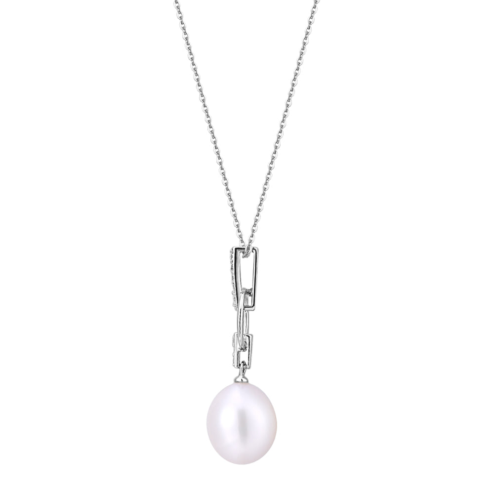 Cultured Freshwater Pearl Drop Necklace In Sterling Silver Secrets Shhh