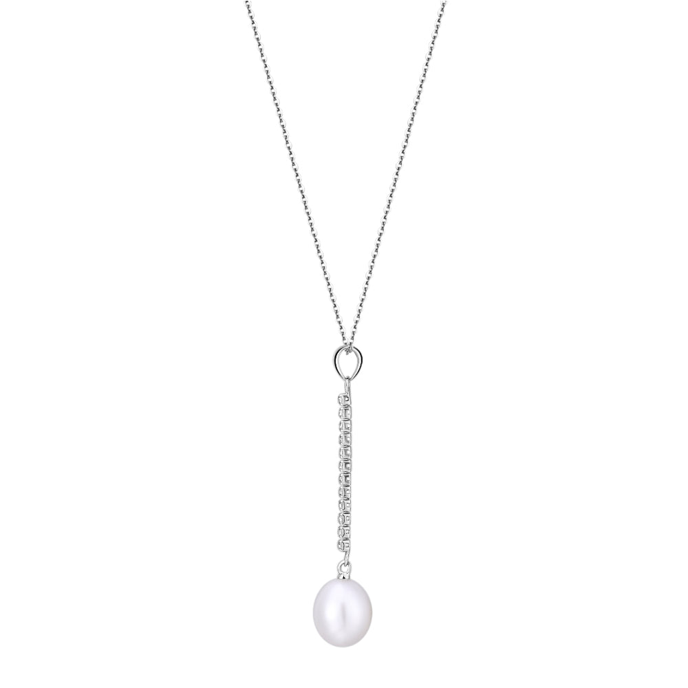 Cultured Freshwater Pearl Drop Necklace In Sterling Silver Secrets Shhh