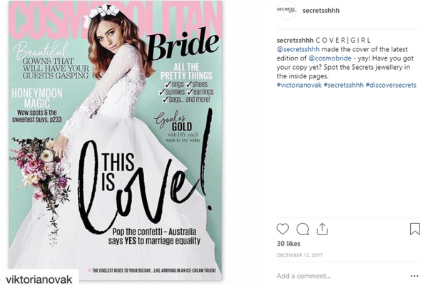 Secrets Shhh featured in Cosmopolitan Bride