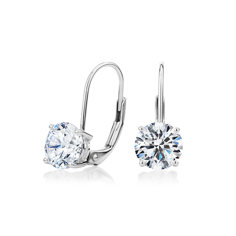 Diamond solitaire on sale drop earrings