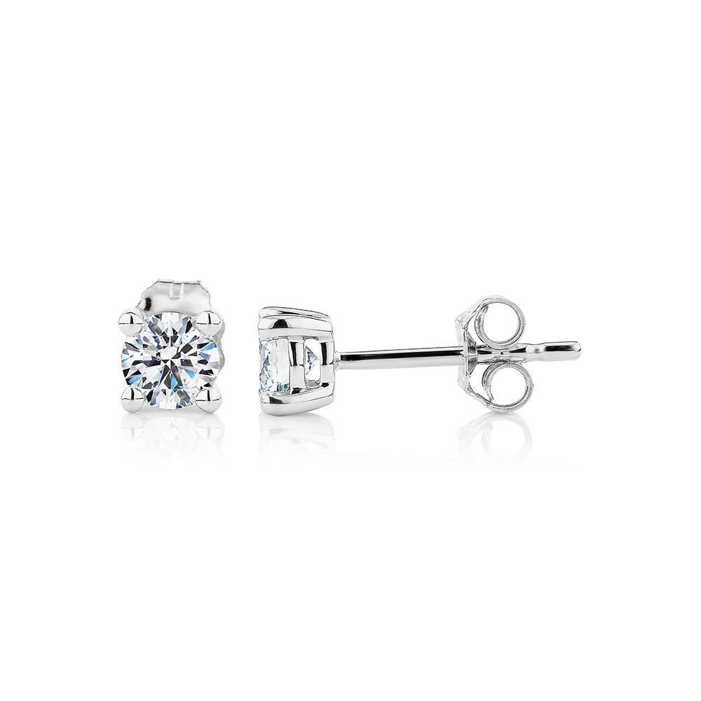 Premium Lab-Grown Diamond, 0.50 carat TW round brilliant stud earrings in 10 carat white gold