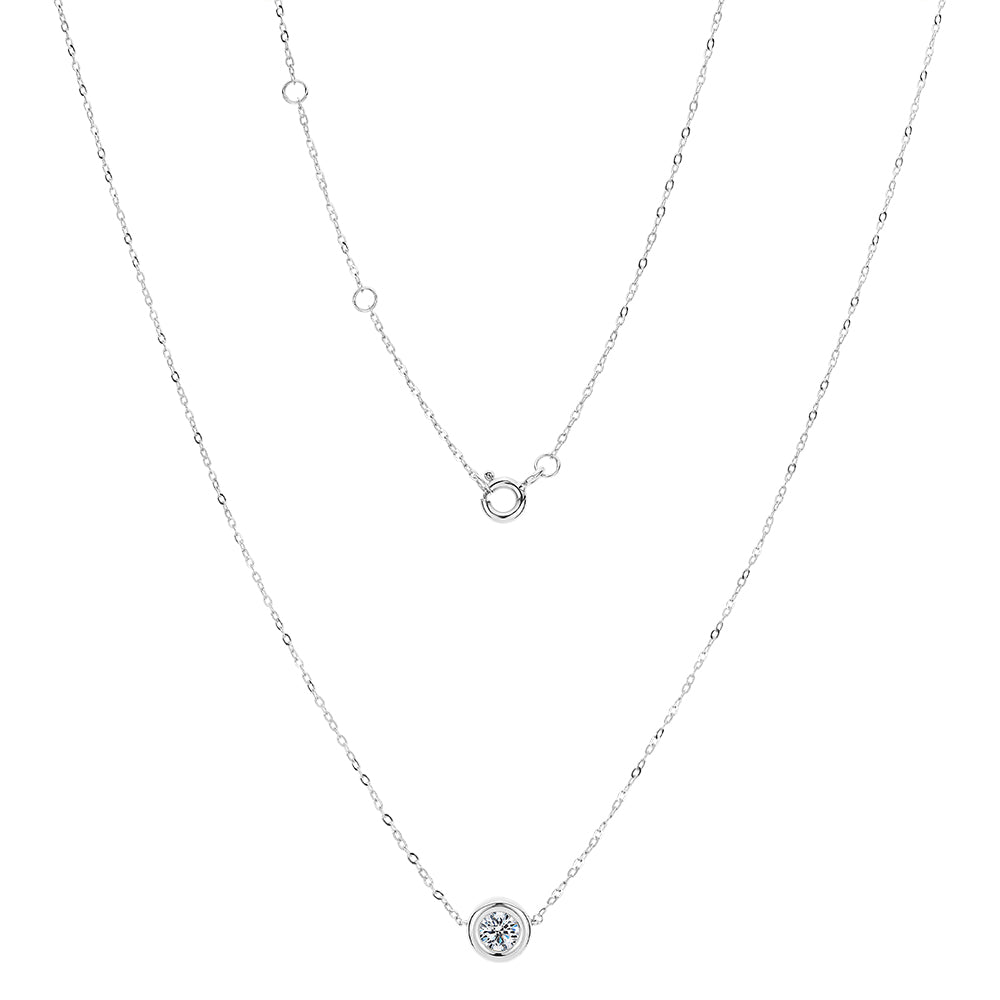 Premium Lab-Grown Diamond, 0.50 carat round brilliant solitaire necklace in 10 carat white gold