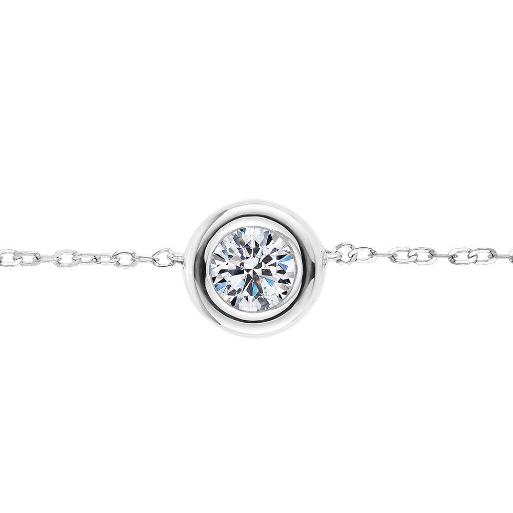 Premium Lab-Grown Diamond, 0.50 carat round brilliant solitaire necklace in 10 carat white gold