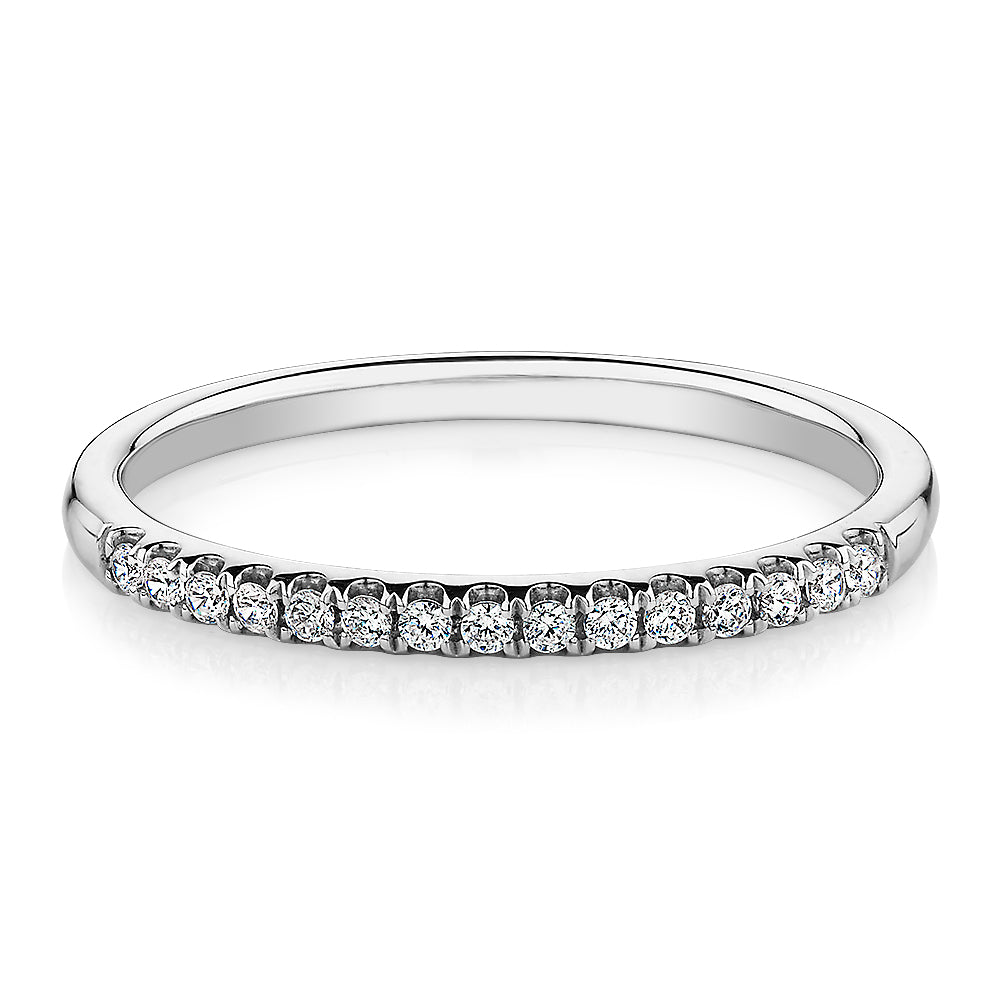 Wedding or eternity band in 14 carat white gold