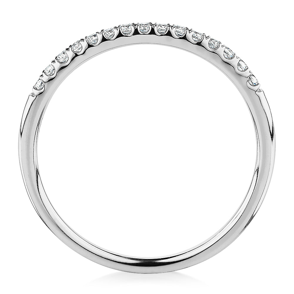 Wedding or eternity band in 14 carat white gold