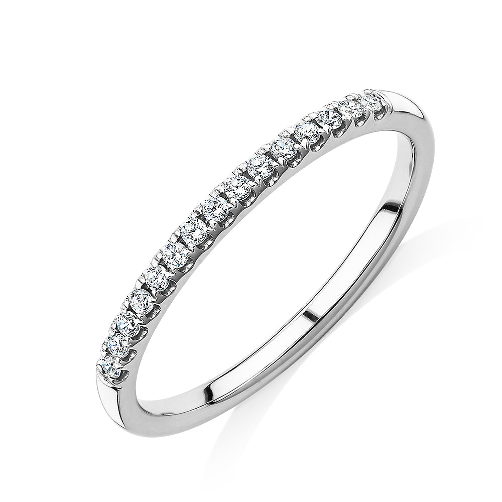 Wedding or eternity band in 14 carat white gold