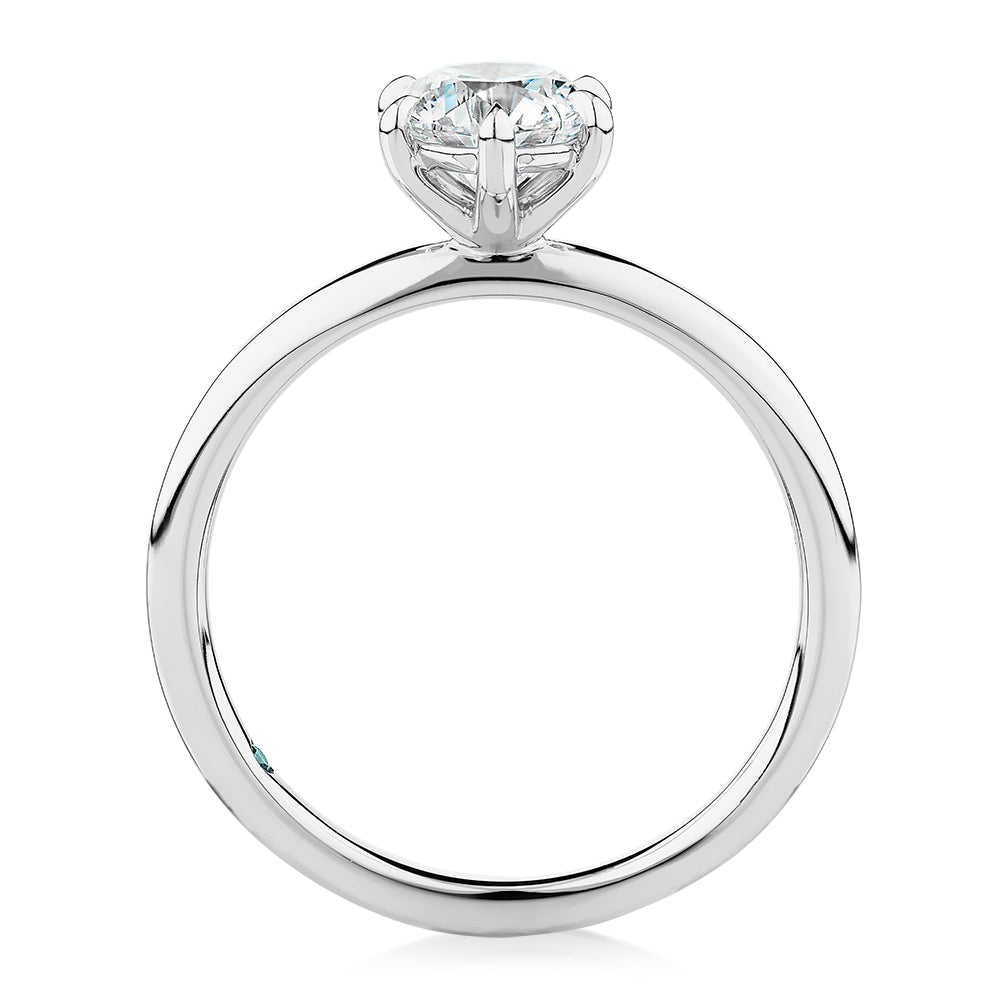 Premium Certified Lab-Grown Diamond, 1.00 carat round brilliant solitaire engagement ring in platinum