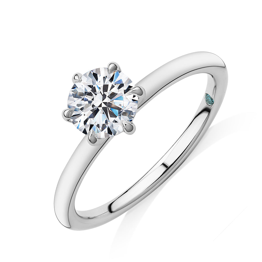 Premium Certified Lab-Grown Diamond, 1.00 carat round brilliant solitaire engagement ring in platinum