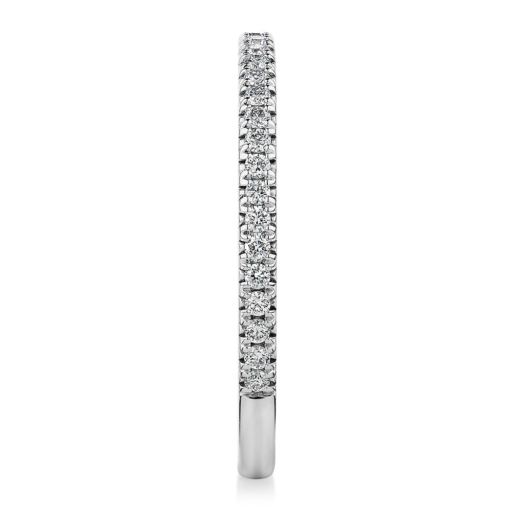 Premium Laboratory Created Diamond, 0.23 carat TW round brilliant wedding or eternity band in 14 carat white gold