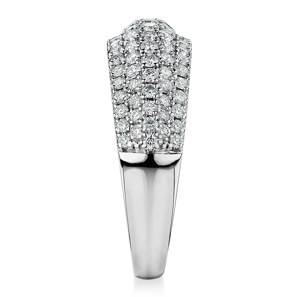 Premium Lab-Grown Diamond, 1.00 carat TW round brilliant dress ring in 10 carat white gold