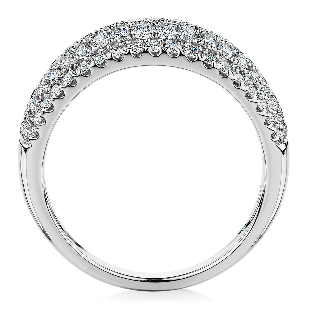 Premium Lab-Grown Diamond, 1.00 carat TW round brilliant dress ring in 10 carat white gold