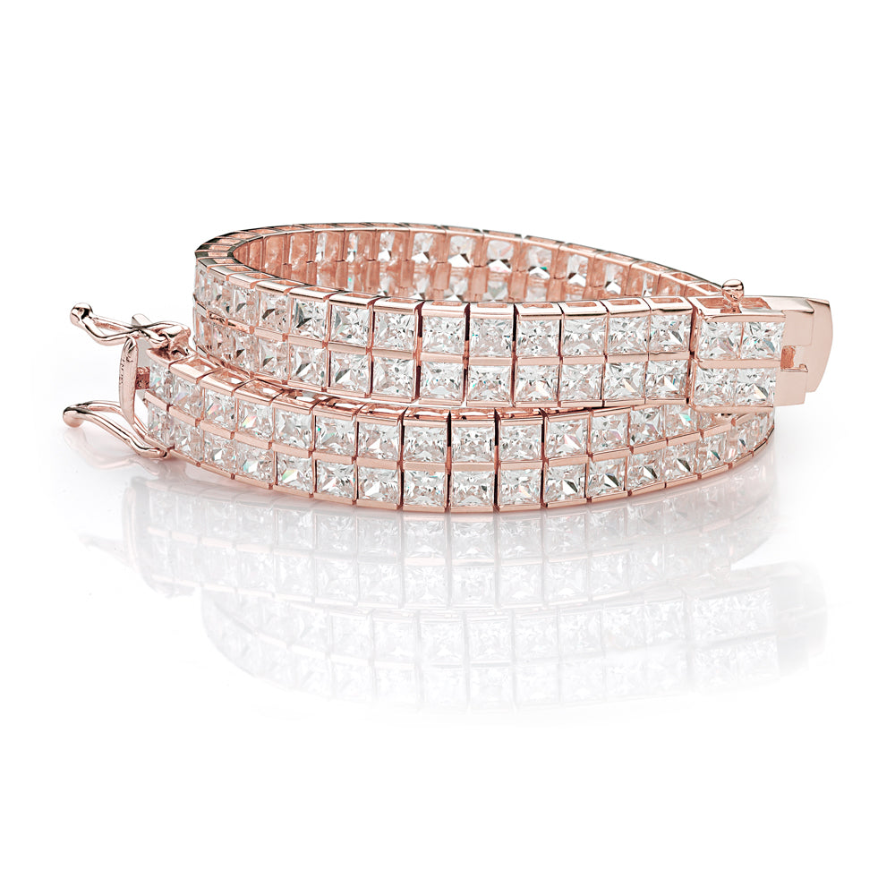 6 1/10 CTW Princess Diamond Tennis Bracelet in 14K White Gold (MD180230) -  Majesty Diamonds
