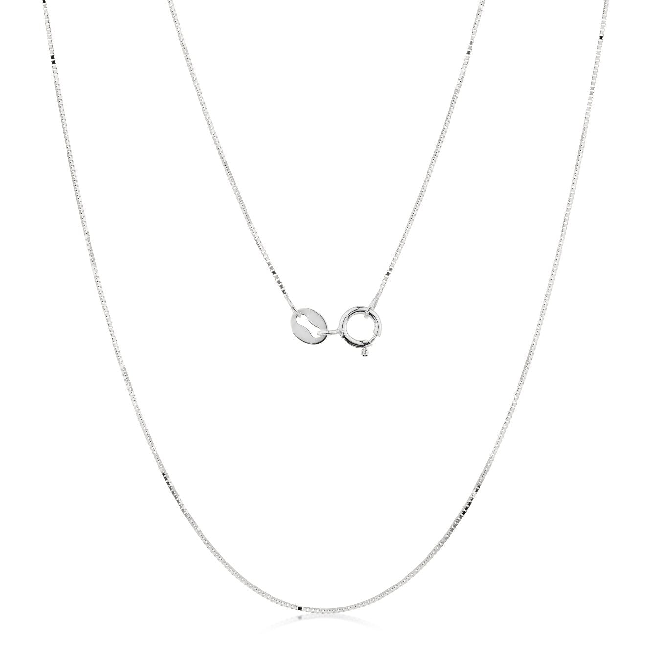 40CM box chain in 10 carat white gold