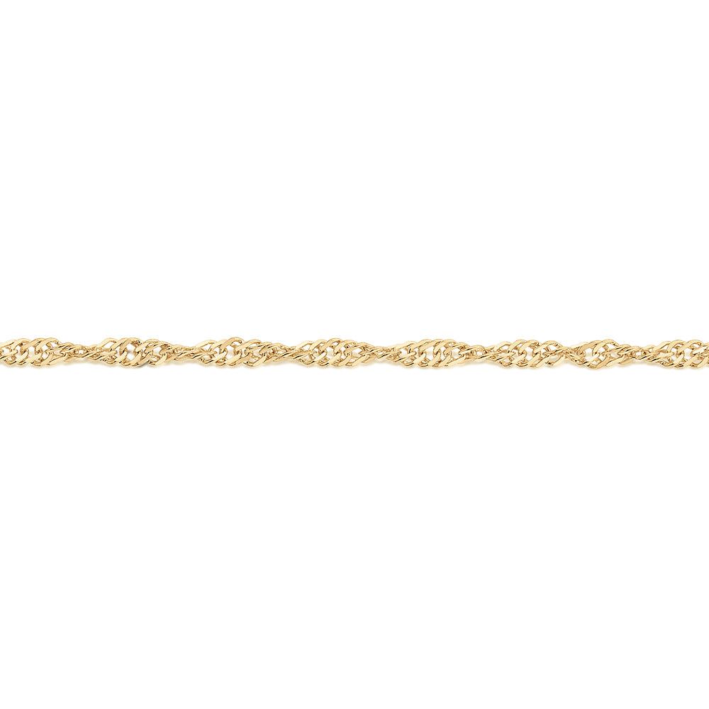 40CM singapore chain in 10 carat yellow gold