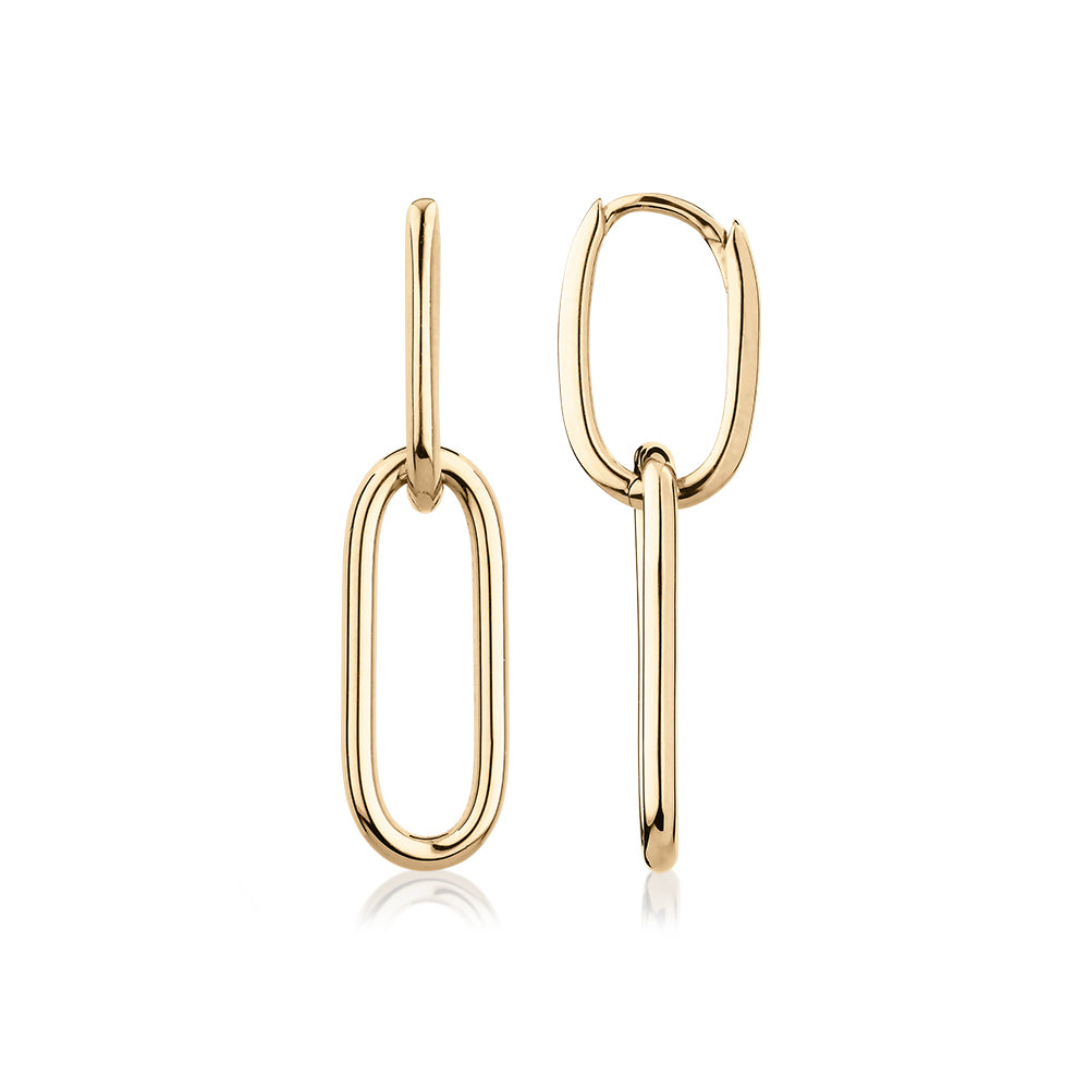 Drop earrings in 10 carat yellow gold