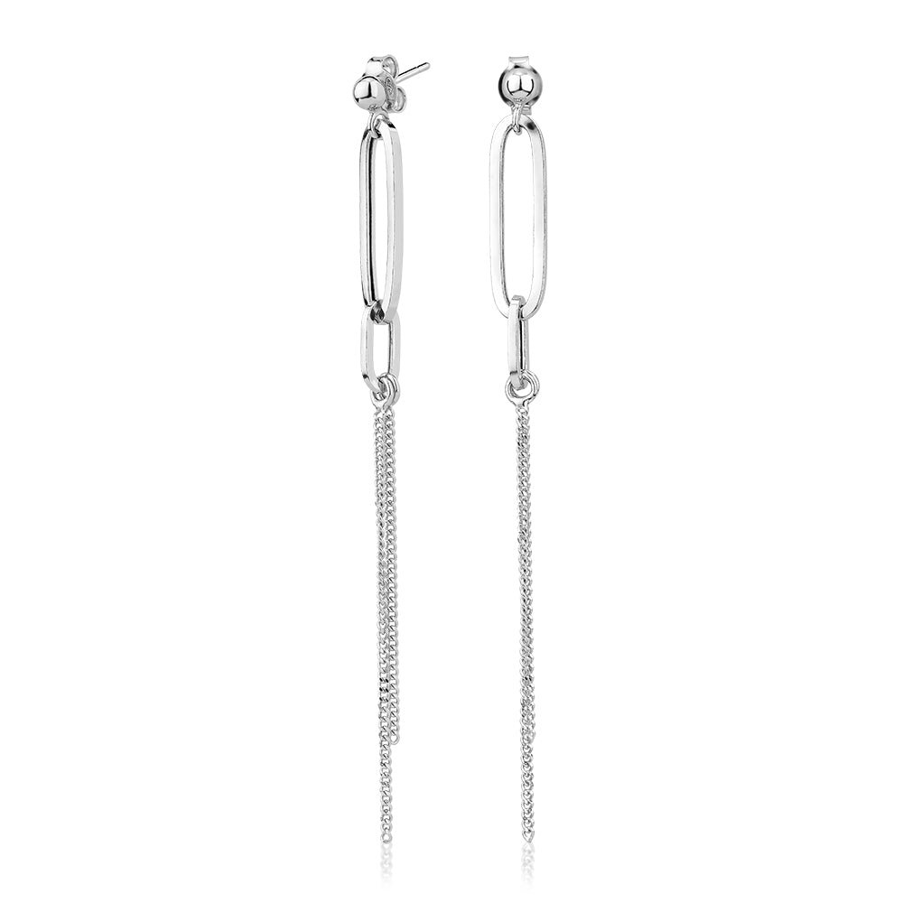 Drop earrings in sterling silver