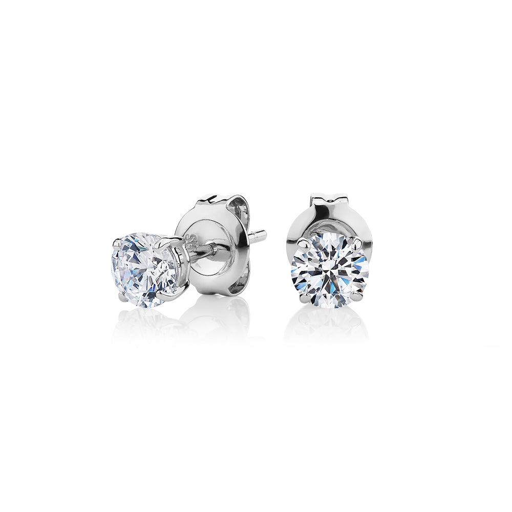 2.56 Total Carat Round Brilliant Cut Diamond Stud Earrings – Van Rijk