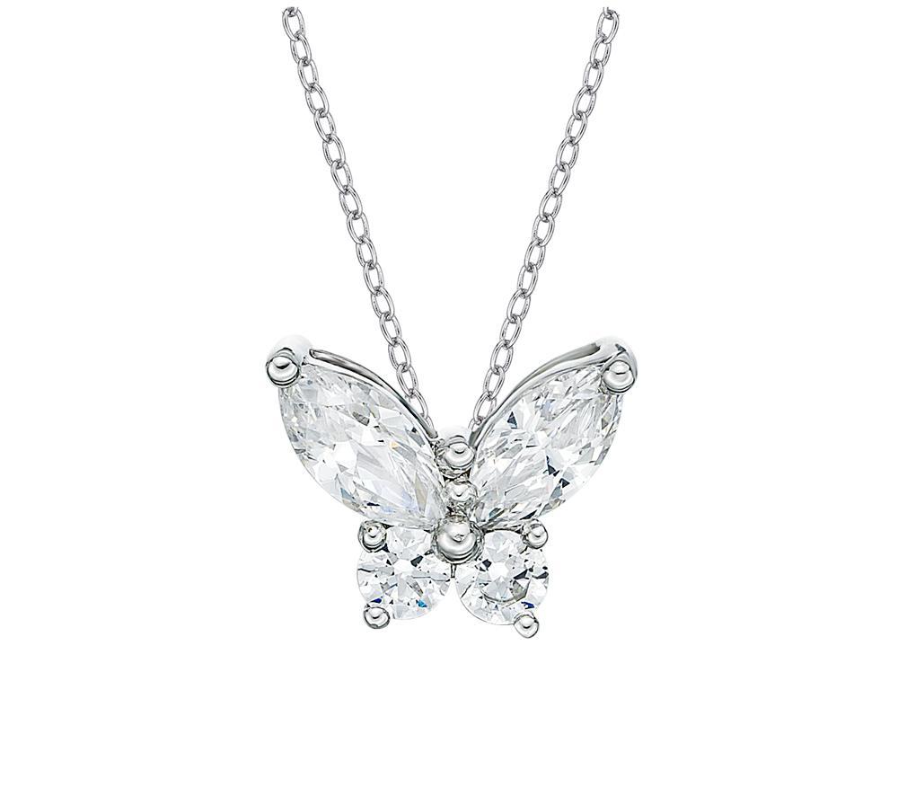 White gold deals diamond butterfly necklace