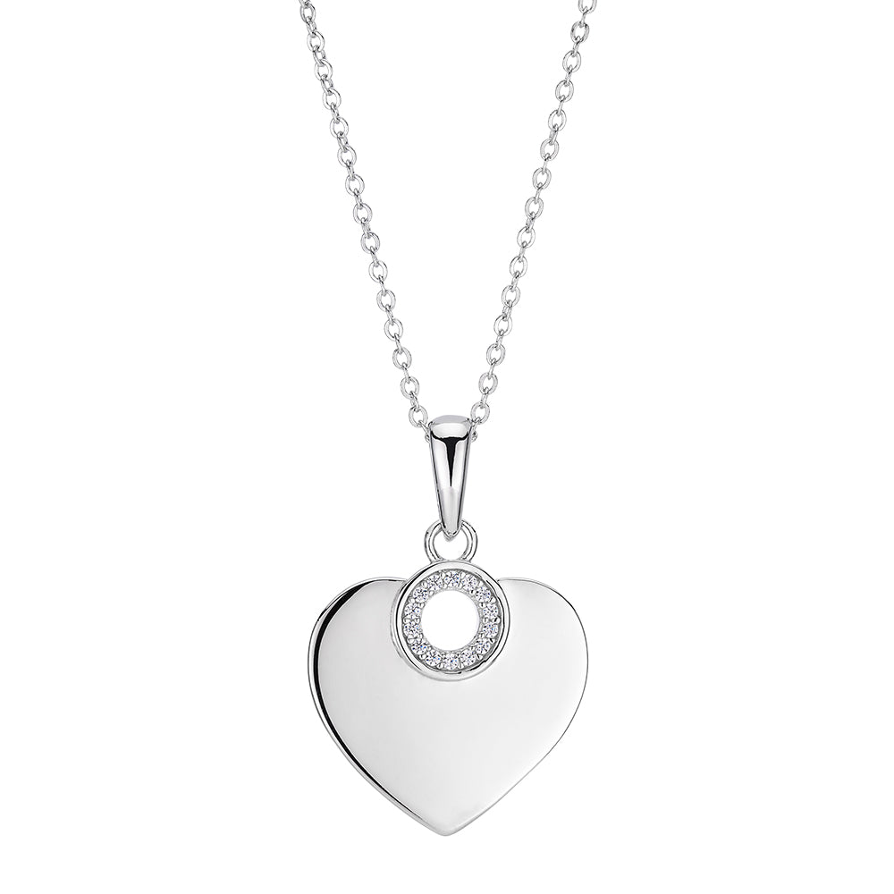 Round Brilliant diamond simulant necklace in sterling silver