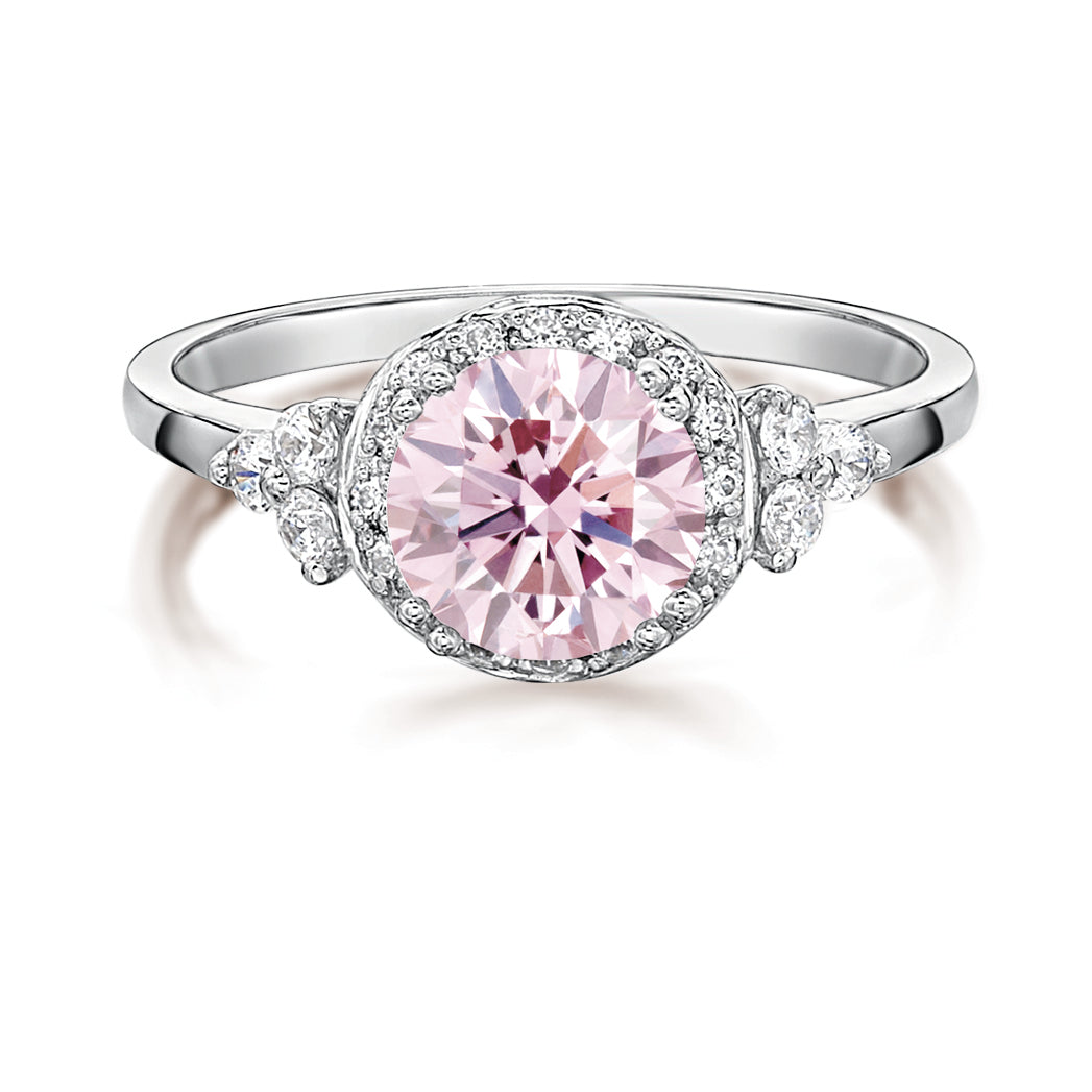 Pink diamond white gold engagement outlet ring