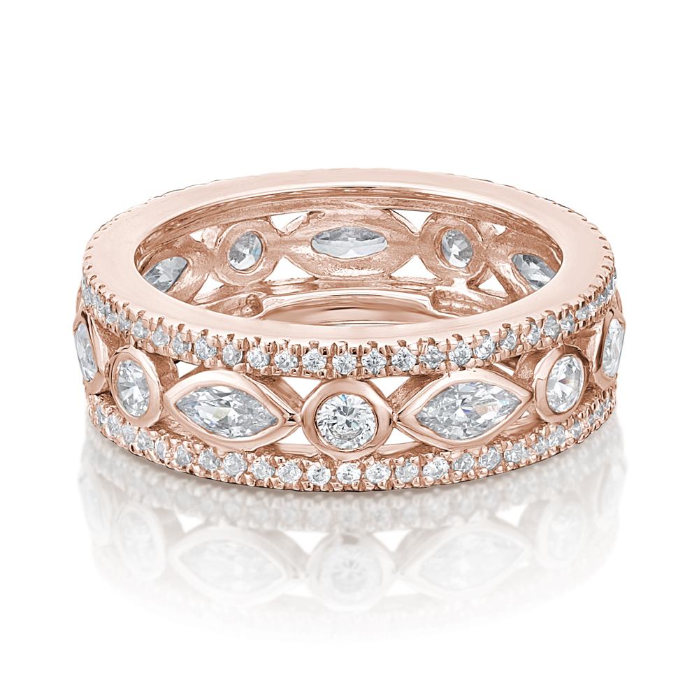 Rose gold deals diamond band ring