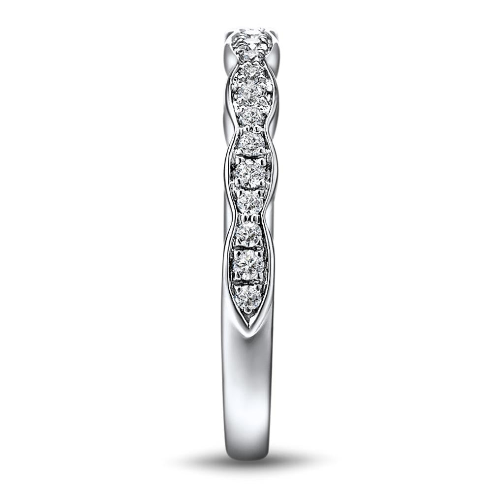 Wedding or eternity band in 14 carat white gold