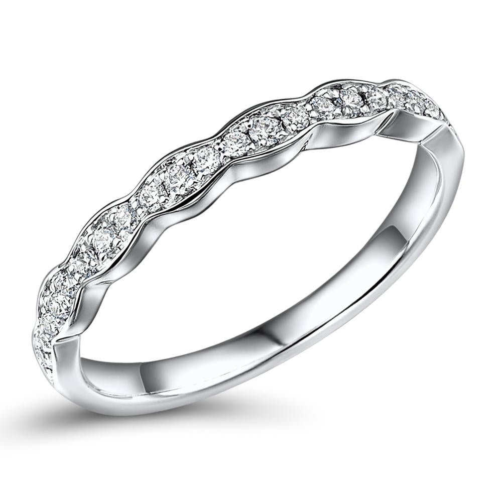 Wedding or eternity band in 14 carat white gold